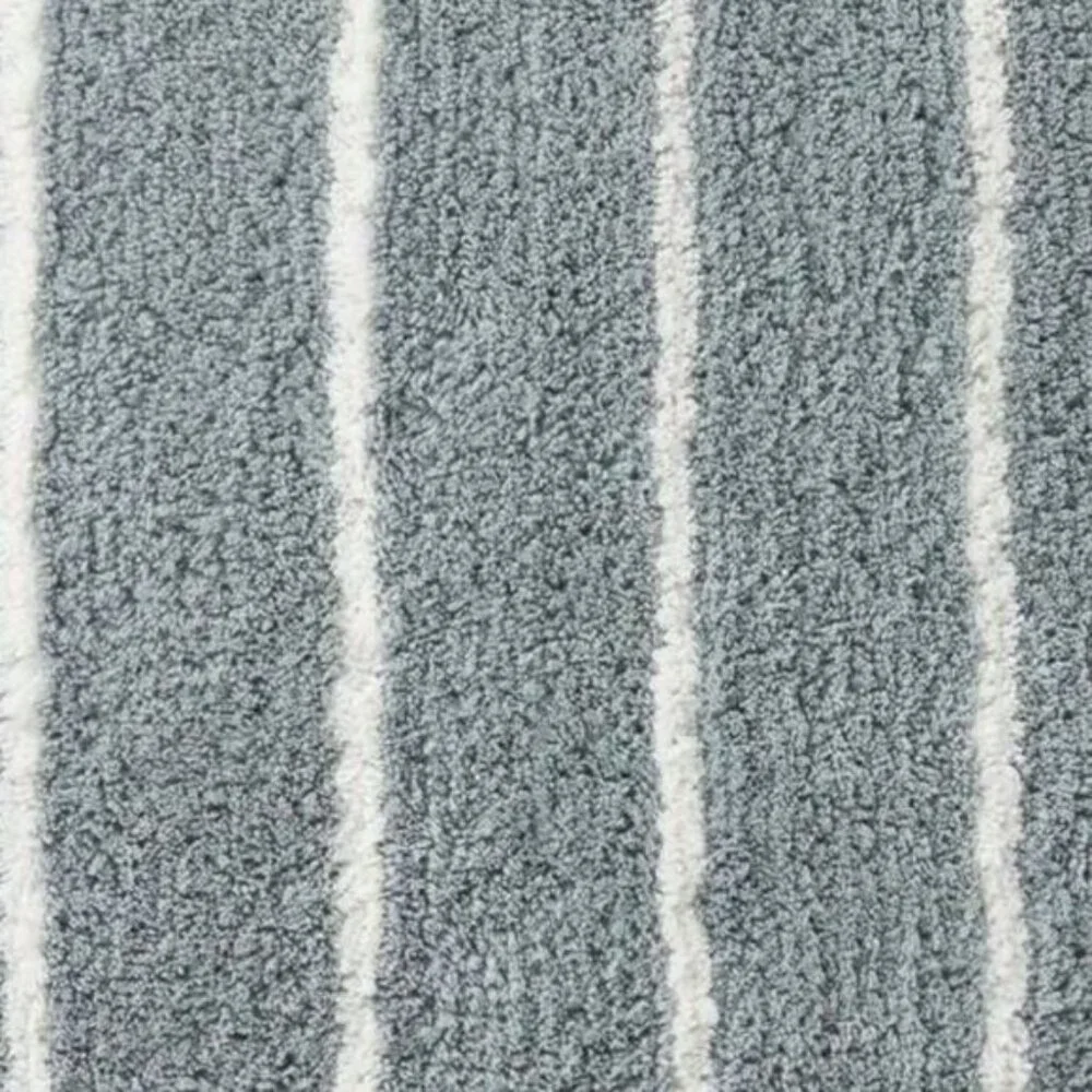 Plush Spa Stripe Bath Rug - Dark Seaspray, 21 in. x 34 in.